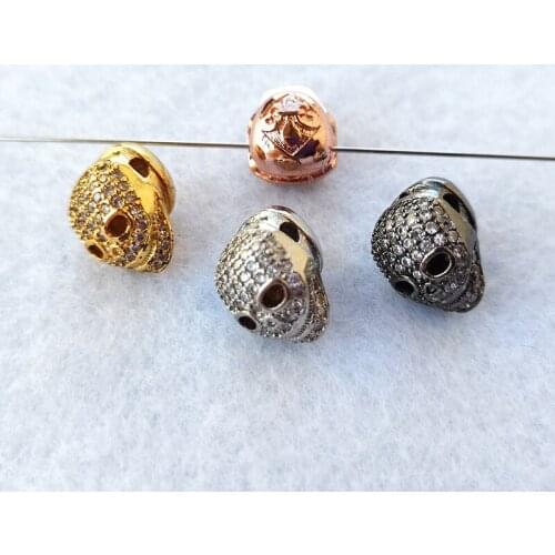 5 Pcs CZ Micro pave charm Skull connectors charm Accessories for Making DIY Bracelet Necklace Jewelry Finding CT530