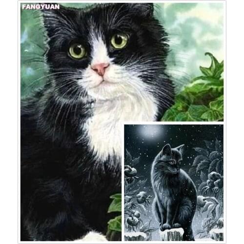 5D Diamond Painting Cat Full Square Round Diamond Embroidery Animals Cross Stitch Kits Pictures of Rhinestones Mosaic Home Decor