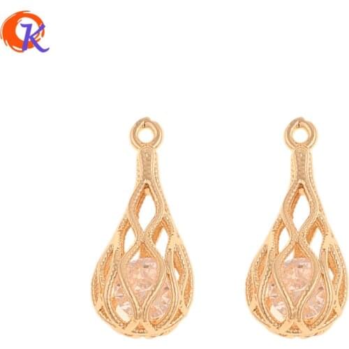 Cordial Design 50Pcs 10*21MM Jewelry Accessories/CZ Charms/Drop Shape/DIY Jewelry Making/Hand Made/Pendant/Earring Findings