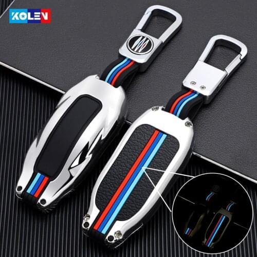 Zinc alloy Car Remote Key Full Cover Case Fob For Tesla Model S Model 3 Car Smart Key Protector Shell Keychain Auto Accessories