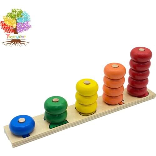 Treeyear Baby Toy Montessori Counting Disks Stacking Sorting Board Building Early Childhood Education Preschool Kids Brinquedos