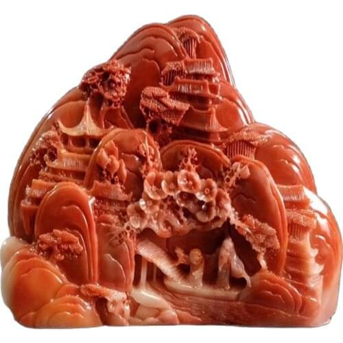 China Shoushan Stone Old Hand Carved The Elderly Statue