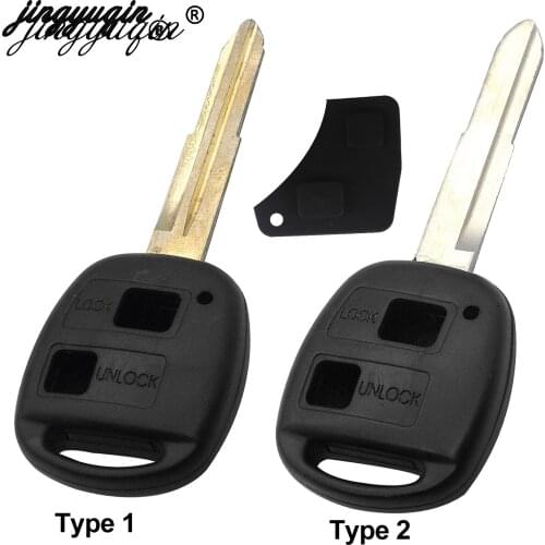 Jingyuqin Remote Entry Key Case Fob Shell For Toyota HIACE Yaris TOY41 HU133R Uncut Blade Rubber Button Pad