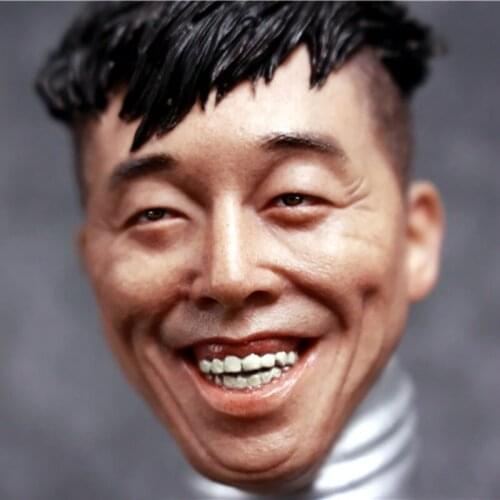 Chinese Actor Huang Bo 1/6 Scale Soldier Head Sculpture Laughing Expression Model Fits 12-inch Action Figure Male Body Toy Model