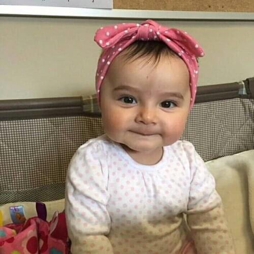 Nishine Cute Kids Girl Dot Rabbit Ear Headband Newborn Headwear Turban Baby Headwrap Children Hair Accessories