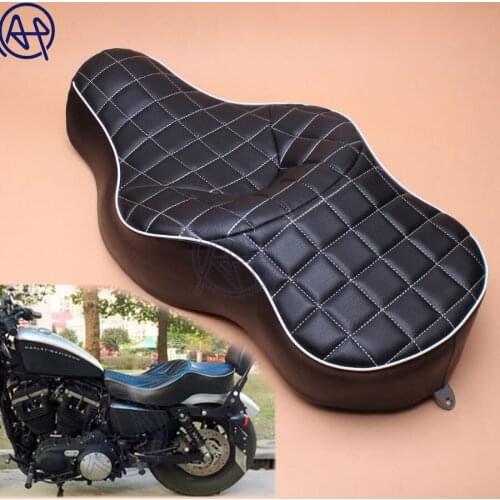 Motorcycle Solo Thicker Synthetic Leather+Soft Foam Style Rear Pillion Low-Pro Seat for Harley XL883 XL1200 N Sportster 05-13
