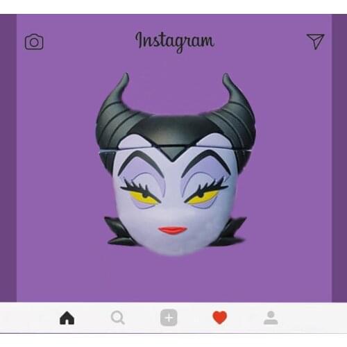 For AirPods 1 2 Case Witch Villian Ursula Maleficent Carabiner Soft Cover For AirPods Pro