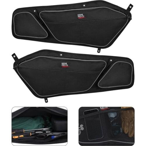 KEMIMOTO 2020 2021 for Polaris RZR PRO XP UTV Door Bags 1680D Side Storage Bag Knee Pad Passenger Driver Seat Black