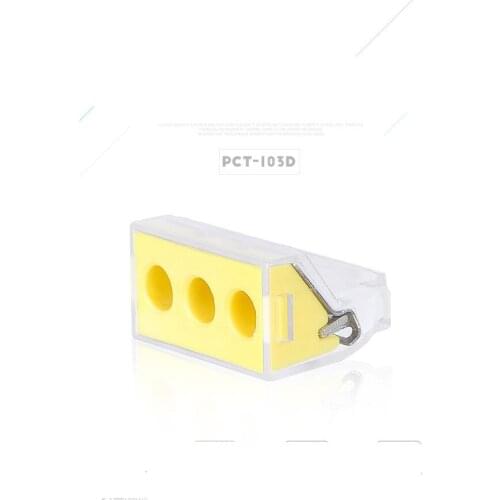 NEW 10 pcs PCT-103D Push wire wiring connector For Junction box 3 pin conductor terminal block