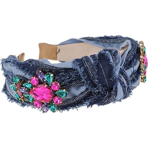 ZHINI New Fashion Color Headbnad Knot Hair Hoop for Women Simple DIY Design Rhinestone Handmade Hair Band Wedding Jewelry 2020