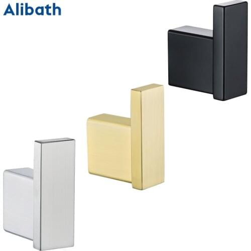 Stainless Steel Single Robe Hook Wall Mounted Towel Hook Black Painted Clothes Hook Bathroom Hardware
