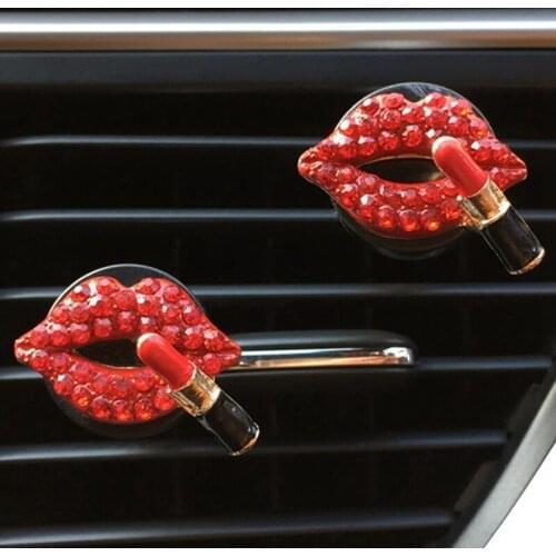 Air Freshener Diamond Sexy Lips Mouth Car Air Outlet Fragrant Perfume Clip Freshener Diffuser Gift Flavoring Car-styling Decor