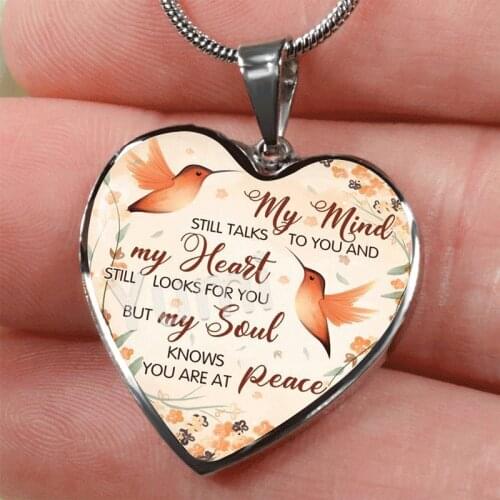 My Mind Still Talks To You Necklace Love Heart Pendant Necklace Exquisite Memories Necklace Family Memories Gift Jewelry