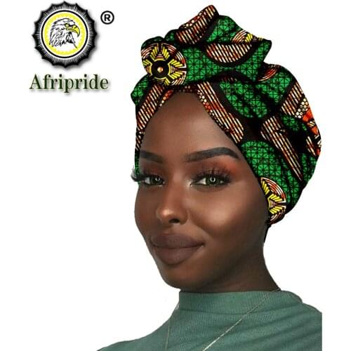 2020 African New Fashion Headwrap Women Cotton Wax Fabric Traditional Headtie Scarf Turban pure Cotton Wax AFRIPRIDE S001