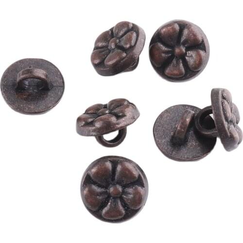 Alloy buttons 10mm Carving flower craft for Coat Jacket Windbreaker Button fastener Plating metal snap Sewing Supplies Handmade