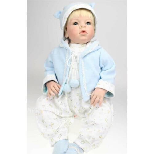 28'' Lifelike Reborn Toddler Baby Boy Doll Toy Soft Silicone Vinyl Newborn Gift Reborn Baby Doll Full Body Silicone Baby Doll
