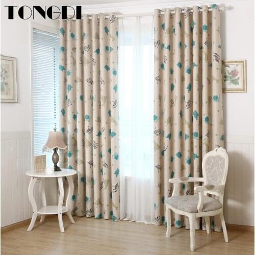 TONGDI Children Blackout Curtains Printing Cute Lovely Cartoon Animal Zoo Decoration For Home Sitting Room Bedroom Living Room