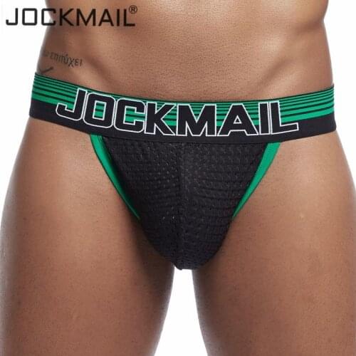 JOCKMAIL Mesh Sexy Men Underwear ice silk Men Briefs Breathable Slip bikini Gay Male Panties Underpants men thongs g strings