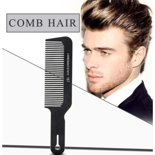 Carbon Antistatic 3D Hairdressing Clipper Comb Anti Slide Handle Barber Haircut Comb Stick Hair For Professional Salon Tool