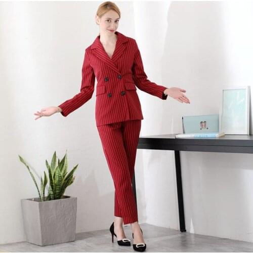Zeongro Women's Trouser Suits With Stripes
