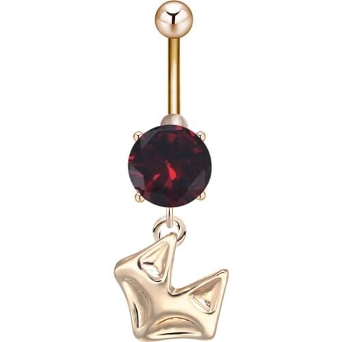 Gold Siver Fox Shape Belly Button Ring Body Piercing Zircon Jewelry Navel Bar Ring