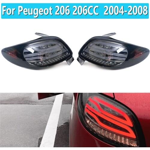 1 Pair For Peugeot 206 206CC 2004 2005 2006 2007 2008 Car LED Red Smoked Tail Light Rear Tail Lamp Turn Signal Brake Stop Bumper