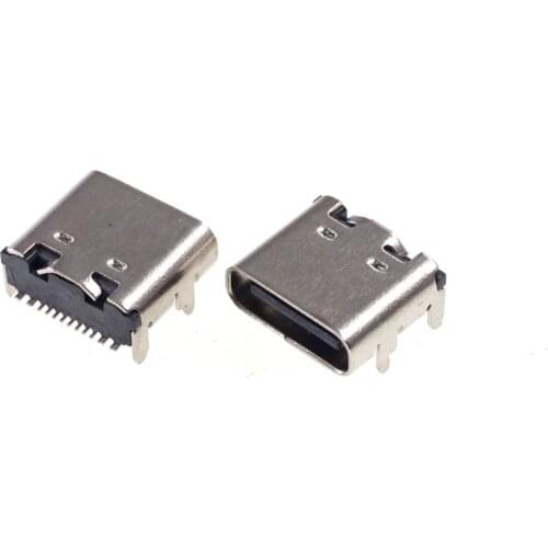 1000 pcs Tape&Reel USB 3.1 Type C Connector 16 Pin Female Socket receptacle SMT Horizontal Shield USB-C Support Pin Through Hole