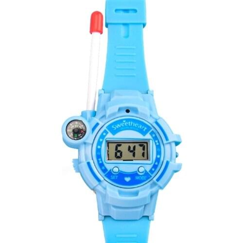 C5AA 2 Pcs Childrens Watch Walkie-Talkie Toy Kids Time Display Compass Three Usage Wristwatch Electronic Outdoor Intercom Watch