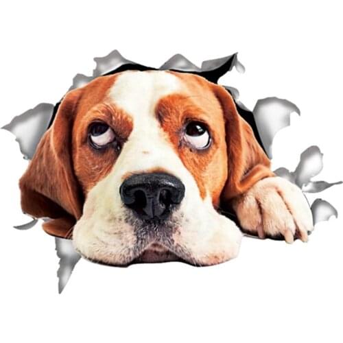 24.5*17.5CM 3D Puppy Dog Car Wrap Sticker Funny Windscreen Vinyl Luggage Styling Auto Accessories
