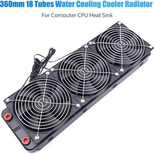 360mm Water Cooling Radiator Thread/Straight Port CPU Heat Sink with Fan 18 Tubes Aluminum PC Heat Radiator for Computer