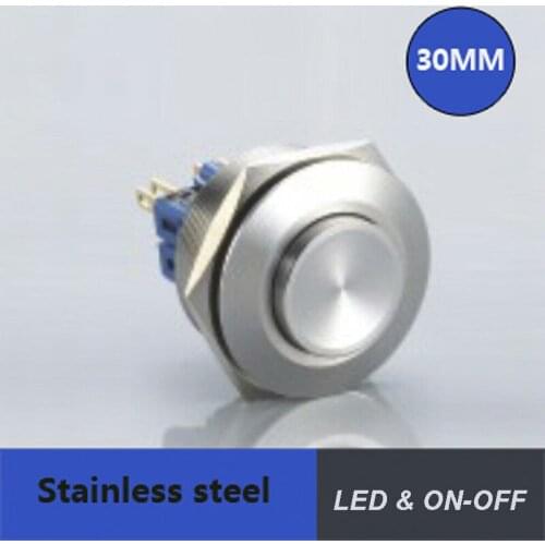 5pcs/lot electric switch manufacturing machine diameter30mm latching push button switch waterproof IP67 metal switch