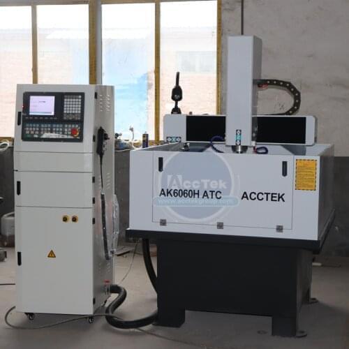 Aluminum/Iron mini Metal Engraving Marking Machine for Mold ATC cnc router machine AK6060C