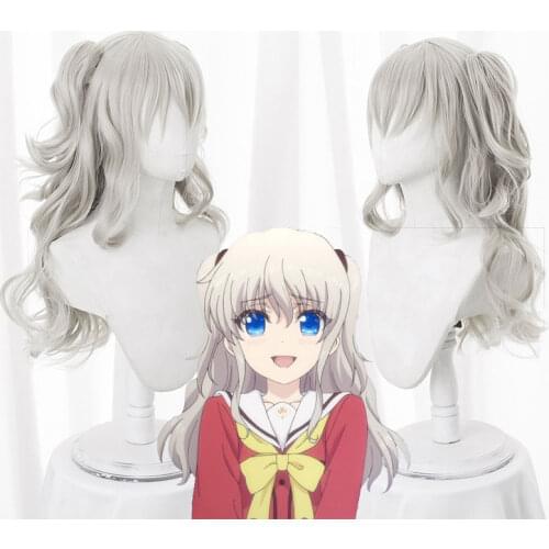 Anime Charlotte Tomori Nao 70cm Long Wavy Purple Cosplay Wig Costume High Quality Heat Resistant Synthetic Hair Wigs For Women
