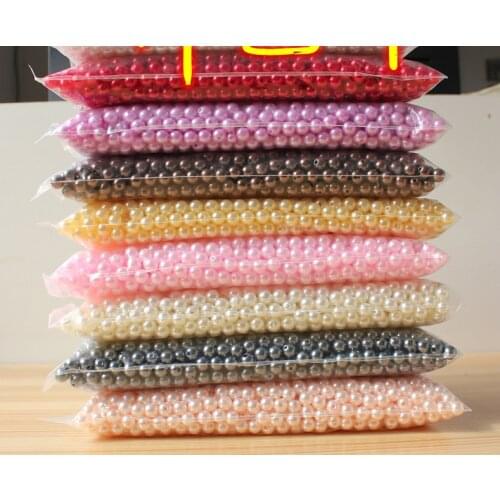 10 gram/Pack Mix Size 4/5/6/8mm With Hole Imitation Pearl Beads Pink Black Ball Combination Jewelry Womens Ankle Chain Diy