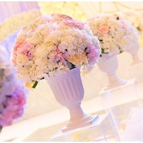 Dia-40cm Giant artificial silk hydrangea rose road lead big flowers wedding decorative table centerpiece pillar flower 4pcs/lot