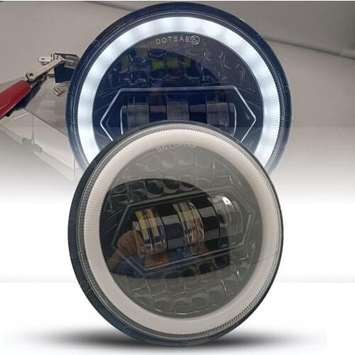 5 3/4 5.75inch LED Headlight White Halo DRL Amber Turn Signal High Low Beam For Motorcycle Iron 883 1200 XL Black