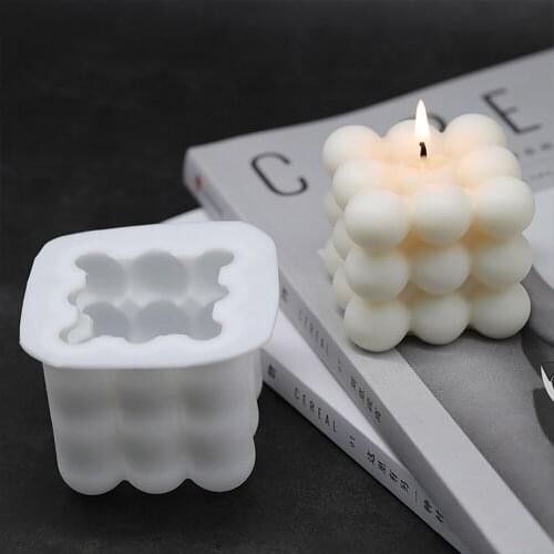 Rubiks Cube Shaped 9 Balls 3D Candle Mould Mold Silicone Candle Mold DIY Handmade Crafts Aromatherapy Candle Maker Mould