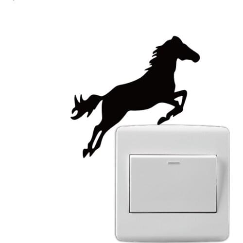 MA-38 Creative Jumping Horse Silhouette Switch Sticker Funny Cartoon Animal Wall Sticker Home Wallpaper
