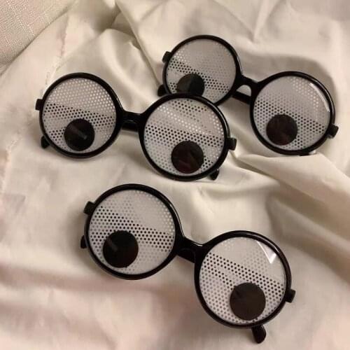 Creative Cute Will Turn The Eyeball Round Frame Glasses Cosplay Props Birthday Party Funny Plastic Glasses Halloween Novelty Toy