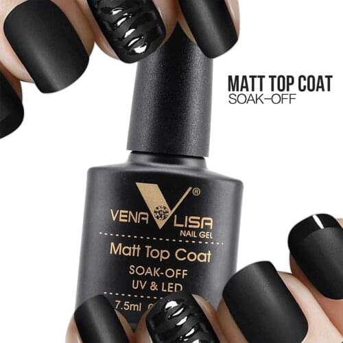 VENALISA Matte Top Coat CANNI Nail Art Design High Quality UV LED Base Coat No Sticky Layer Top Coat, Soak off Matt Topcoat