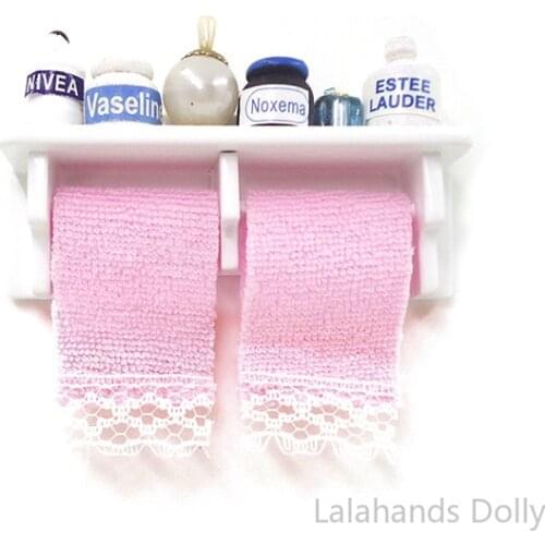 1:12 Dollhouse Mini Simulation Bathroom Rack Cleaning Products Model for Dollhouse Bathroom Furniture Decoration Accessories