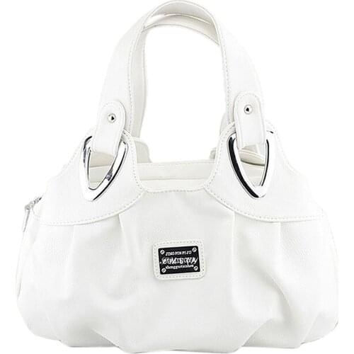 Fashion handbag Women PU leather Bag Tote Bag Handbags Satchel -Matte White