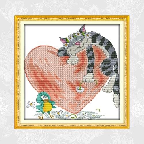 Joy Sunday Happy love Patterns Counted Cross Stitch kit Sale DMC Cotton Thread Embroidery Set DIY Handmade Home Decor Crafts