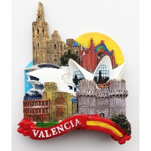 New Handmade Painted Valencia, Spain 3D Fridge Magnets Tourism Souvenirs Refrigerator Magnetic Stickers Gift