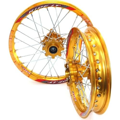 12mm 15mm Gold Front 1.40x14" inch Rear 1.85x12" inch Al Alloy Wheel Rim For 160cc 150CC Dirt Pit bike 12 14 inch wheel