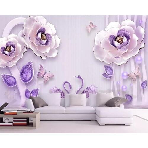 Beibehang Papel parede 3d custom photo wallpaper embossed floral wallpaper home interior sofa background wallpaper for walls 3 d