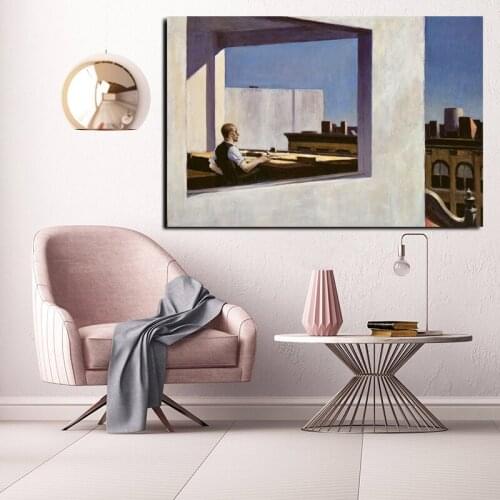Office In A Small City By Edwardor Hopper Wall Art Canvas Poster Print Canvas Painting Decorative Picture Living Room Home Decor