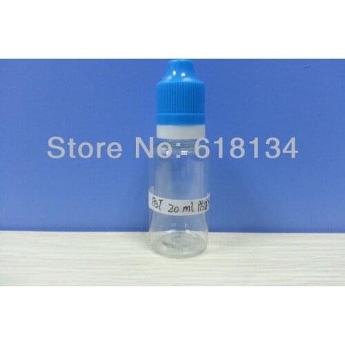 Wholesale Free shipping--NEW TYPE 20ml PET thin tamper evident cap with childproof lock bottle for 1000pcs E-cigarette