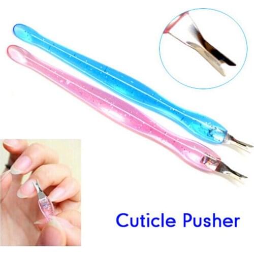 Wholesale Random Color 12Pcs Cosmetic Nail Art Tool Dead Skin Fork Trimmer Peeling Knife Cuticle Remover Salon Cuticle Pusher