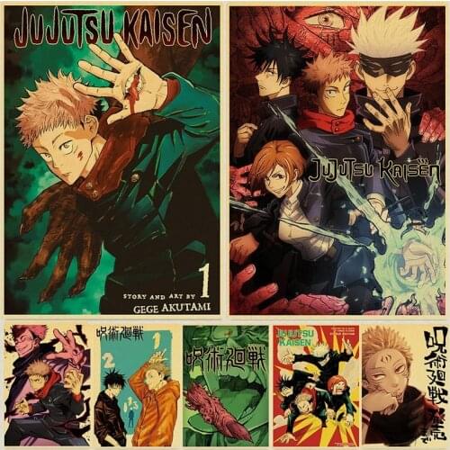 Anime Jujutsu Kaisen Posters Kraft Paper Vintage Poster Wall Art Painting Study Home Living Room Decoration Pictures